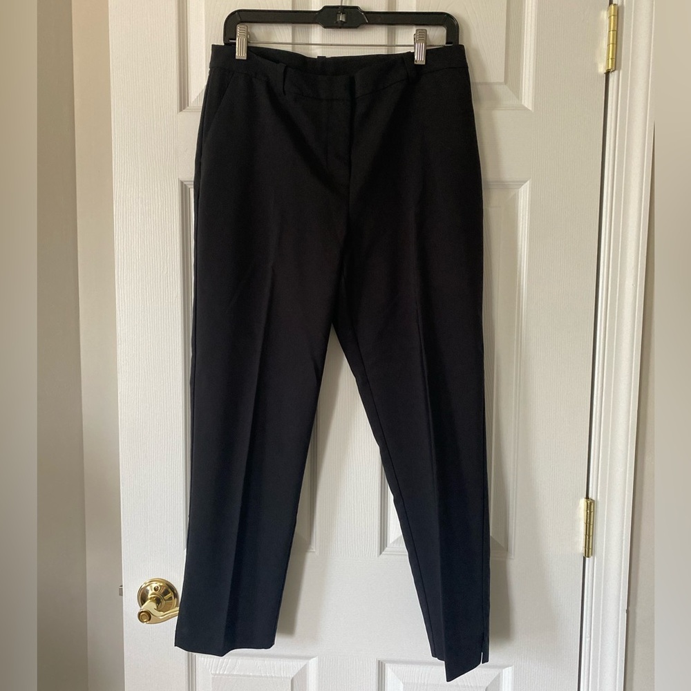 BLACK PROLOGUE PLEATED HIGH RISE ANKLE DRESS PANTS